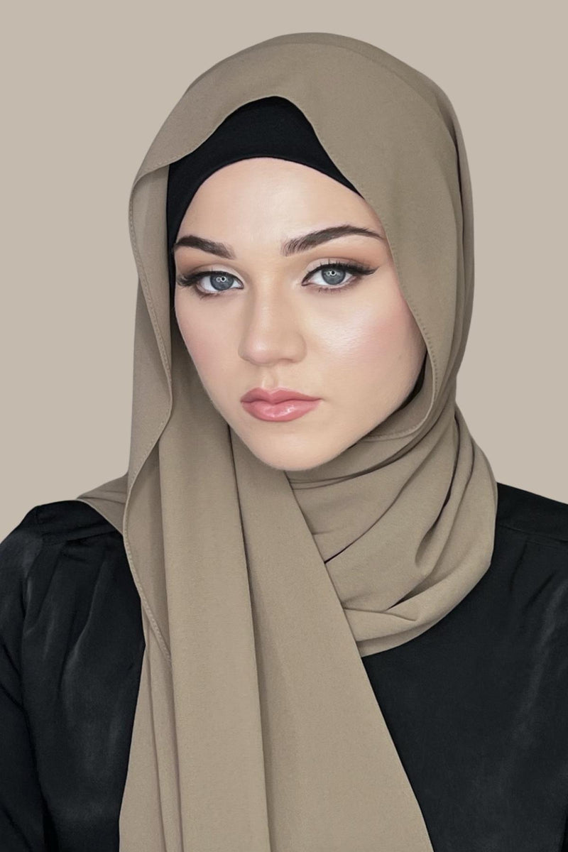 Classic Chiffon Hijab-Dark Khaki