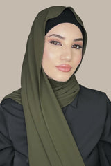 Classic Chiffon Hijab-Uniform Green