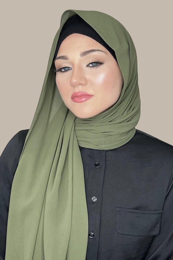 Classic Chiffon Hijab-Dusty Olive