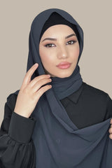 Luxury Chiffon Hijab-Shadow Grey