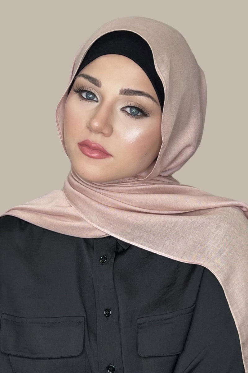 Cotton Modal Hijab-Heather Peach
