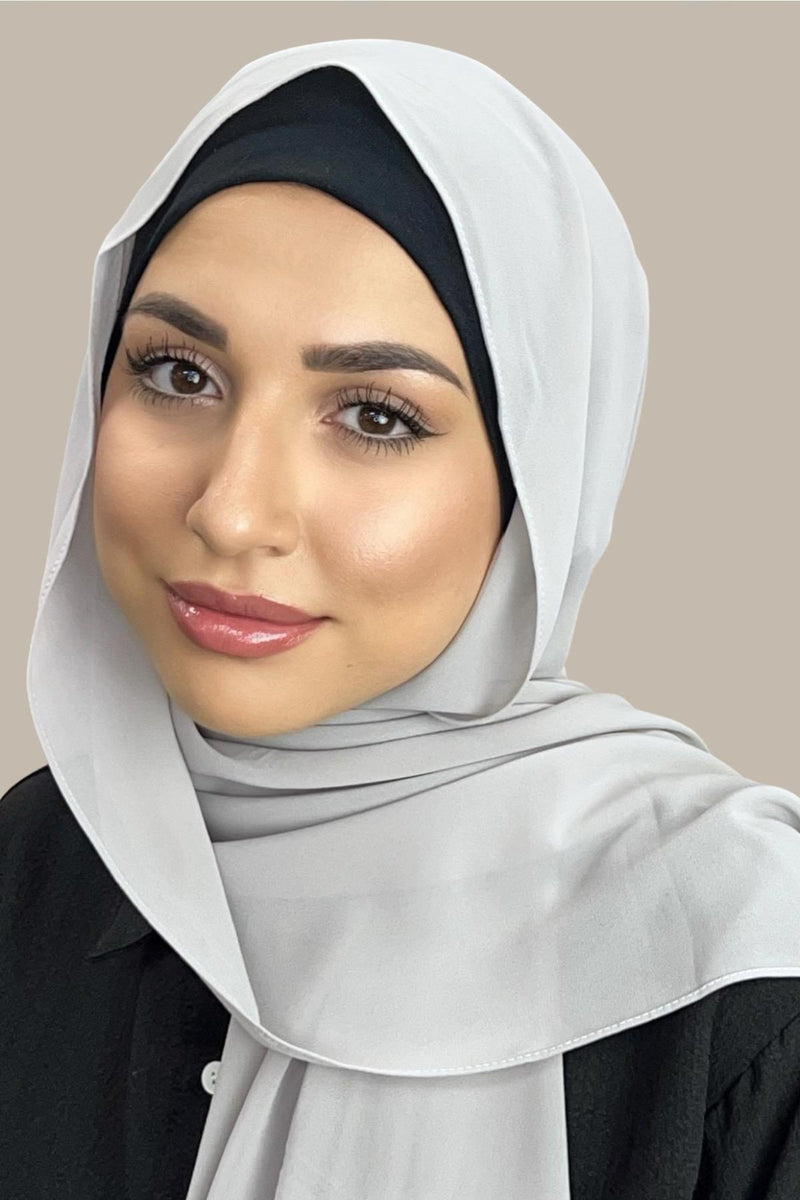 Classic Chiffon Hijab-Pearl Grey