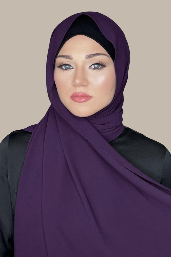 Classic Chiffon Hijab-Plum Purple