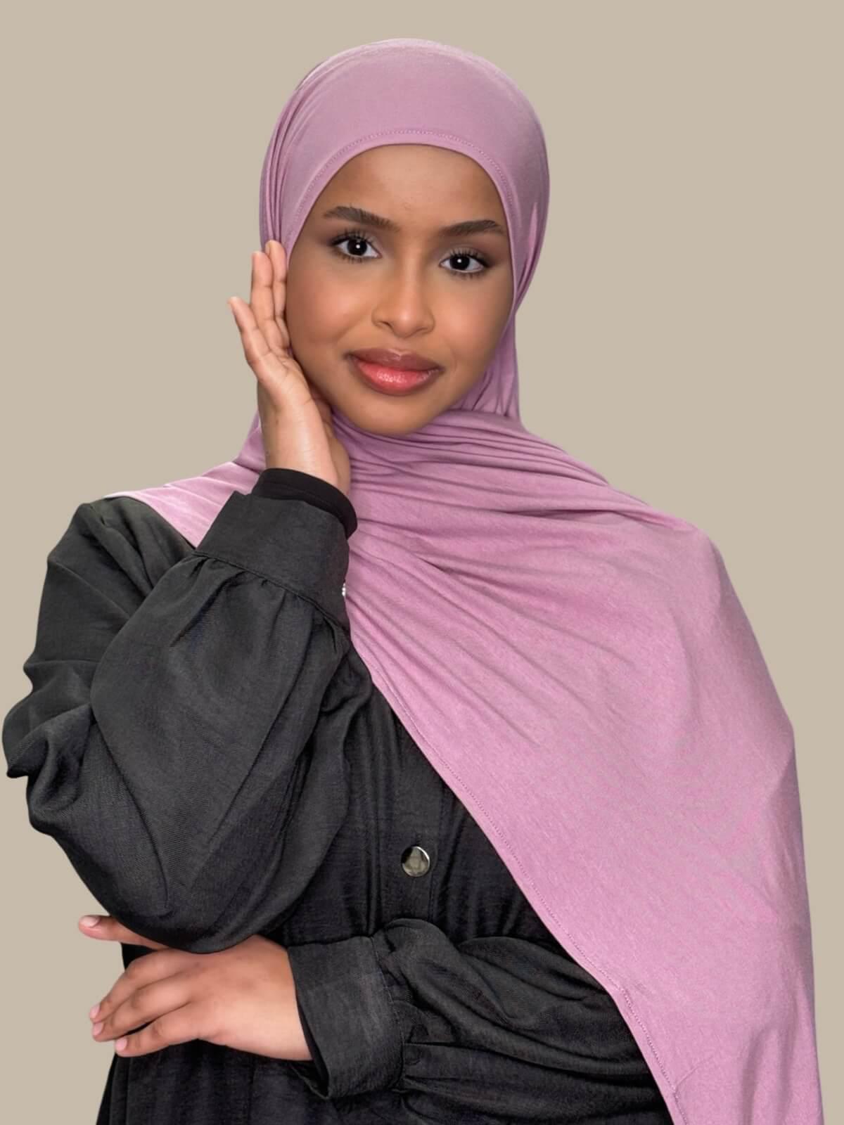 Pre-Sewn Jersey Hijab-Khaki Rose