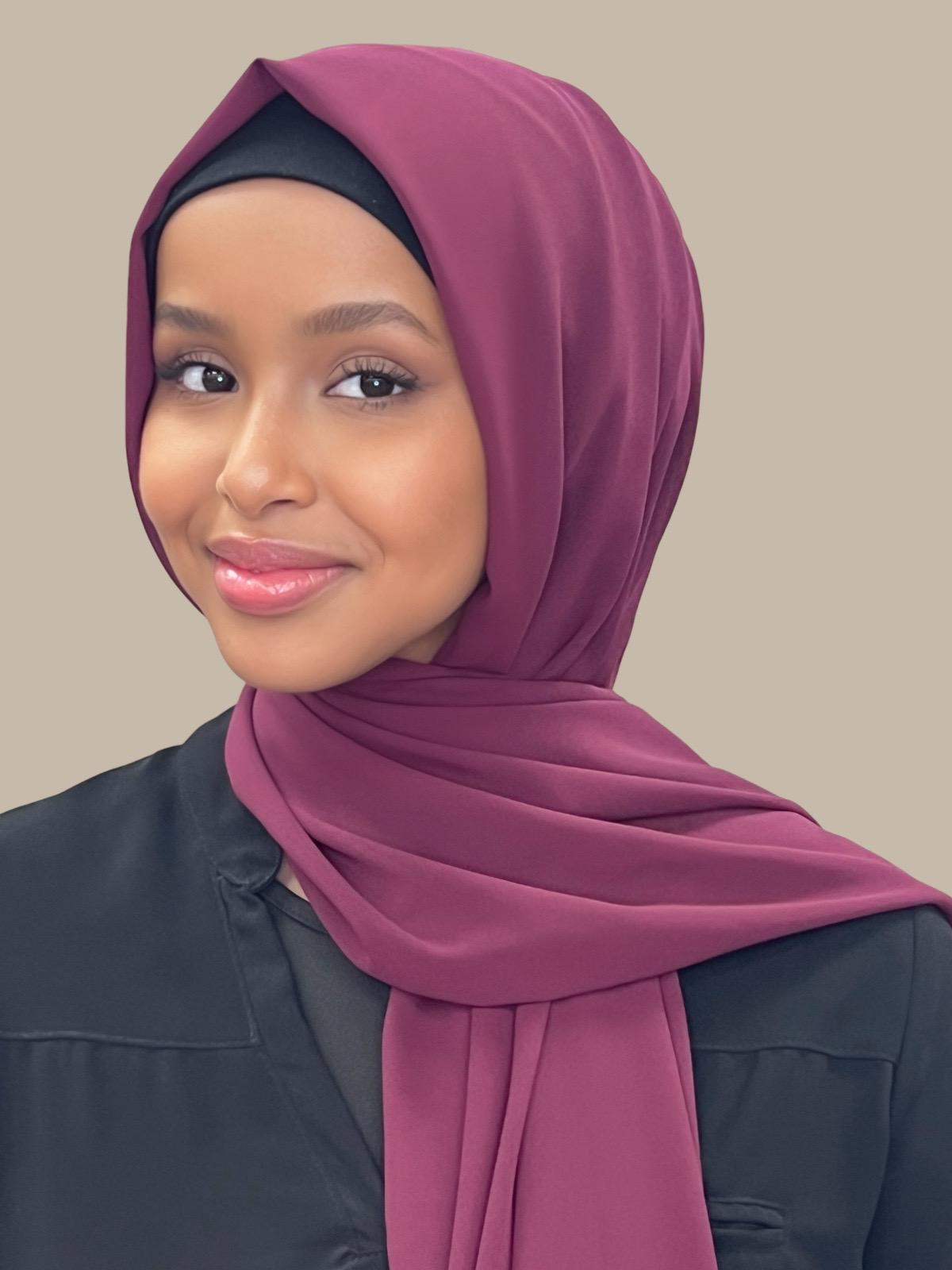 Luxury Chiffon Hijab-Wine