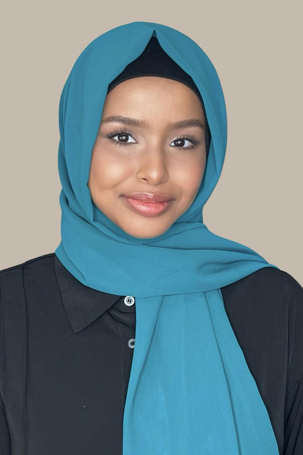 Luxury Chiffon Hijab-Sea Green