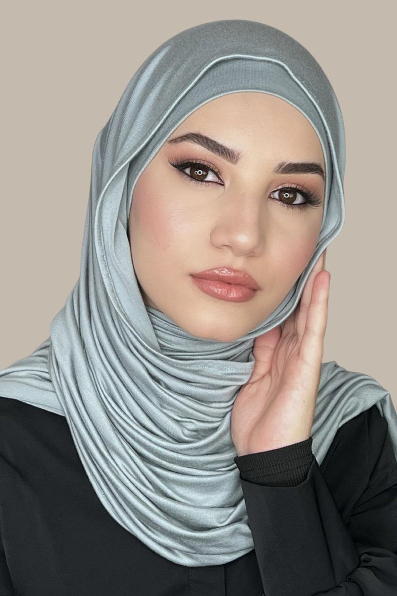 Premium Jersey Hijab-Stone Green