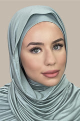 Premium Jersey Hijab-Pale Cyan
