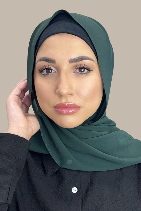Classic Chiffon Hijab-Dark Green