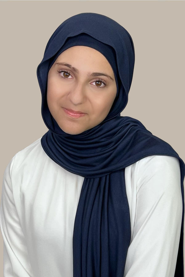 Modish Girl Premium Jersey Hijab-Navy