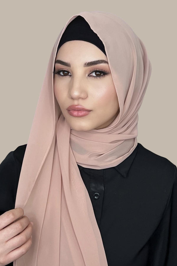 Luxury Chiffon Hijab-Coral