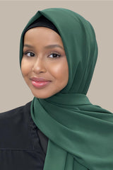 Classic Chiffon Hijab-Forrest Green