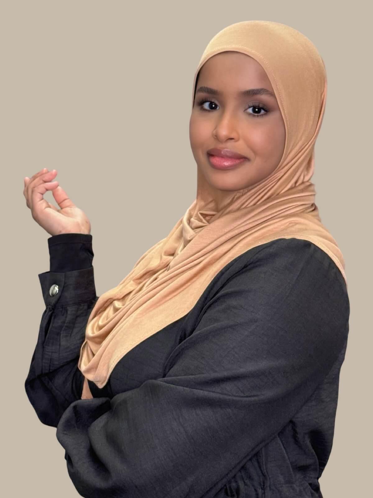 Pre-Sewn Jersey Hijab-Honey