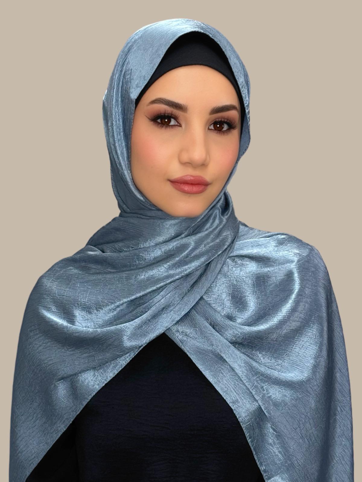 Classic Satin Hijab-Jean Blue
