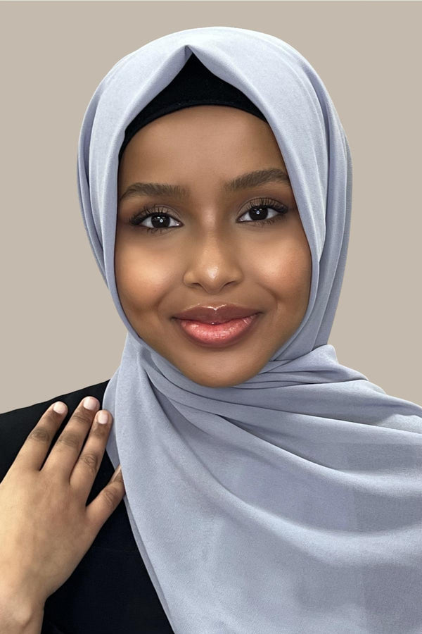 Classic Chiffon Hijab-Slate Grey