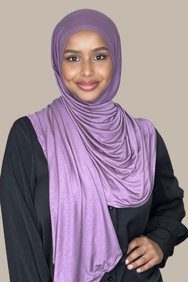 Pre-Sewn Jersey Hijab-Mauve Taupe