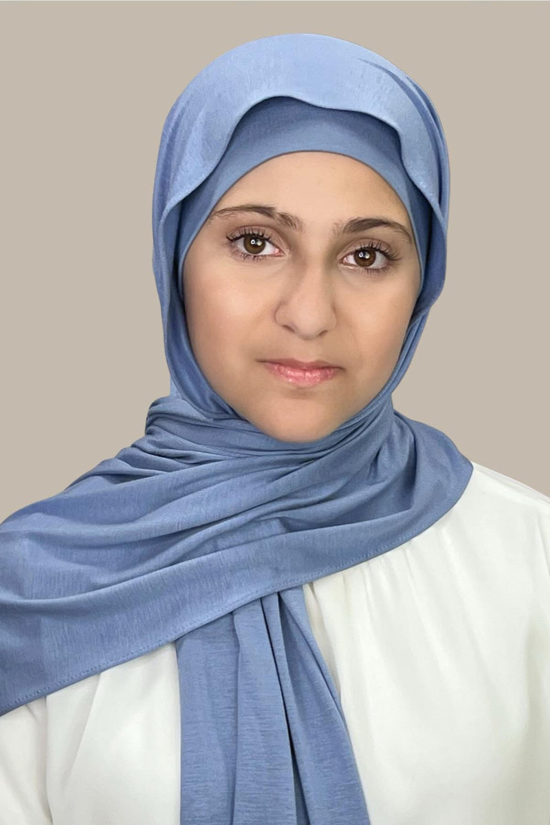 Modish Girl Premium Jersey Hijab-Blue Grey