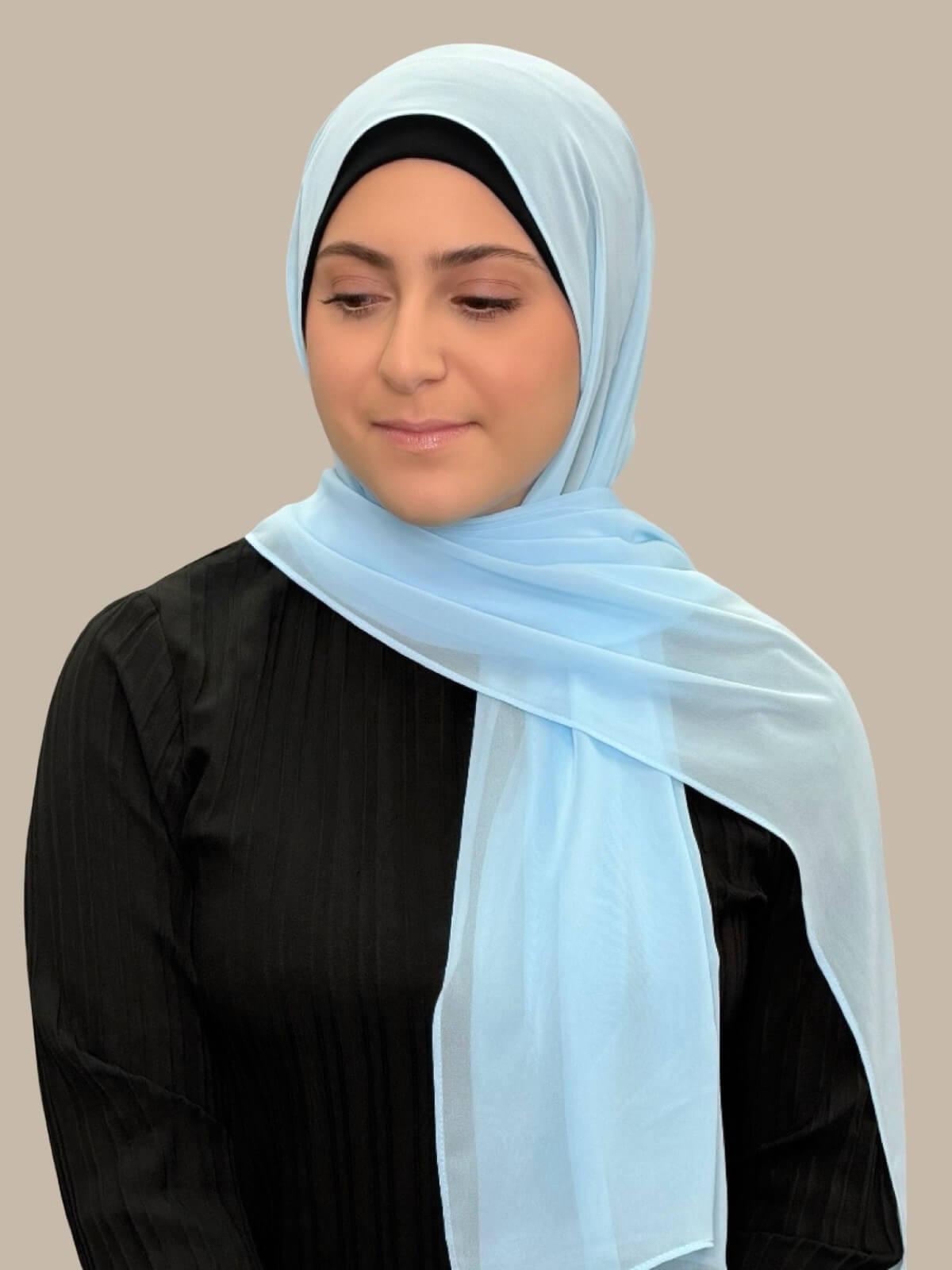 Modish Girl Luxury Chiffon Hijab-Baby Blue