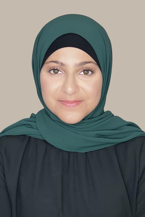 Modish Girl luxury chiffon Hijab-Deep Green