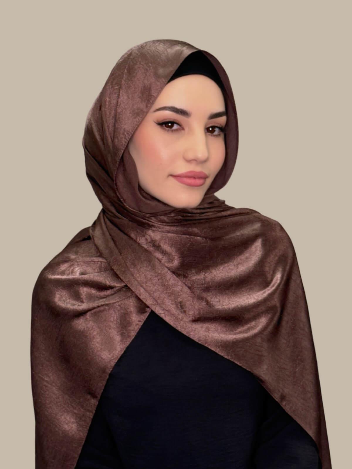Classic Satin Hijab-Cocoa Dusk
