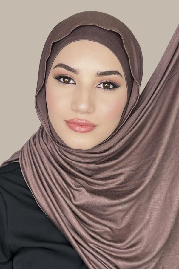 Premium Jersey Hijab- Mocha Brown