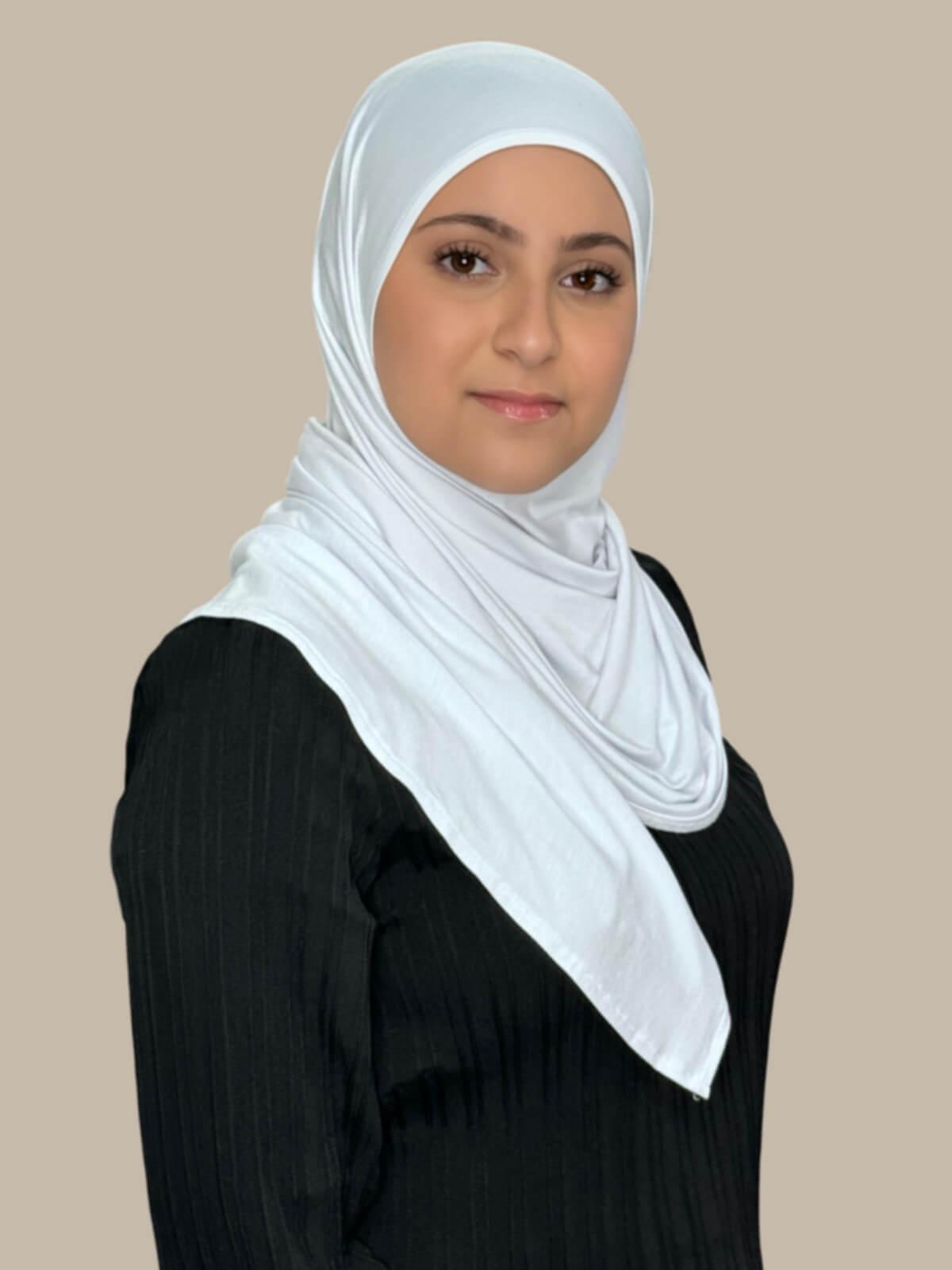 Modish Girl Pre-Sewn Jersey Hijab-White
