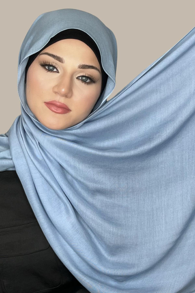 Cotton Modal Hijab-Cinderella Blue