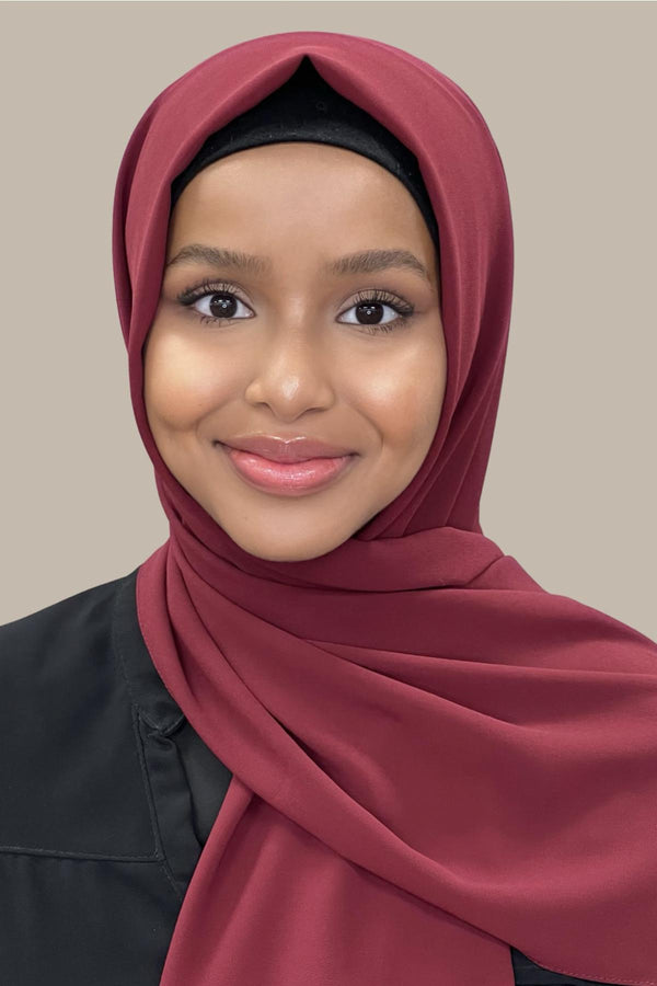 Classic Chiffon Hijab-Mahogany