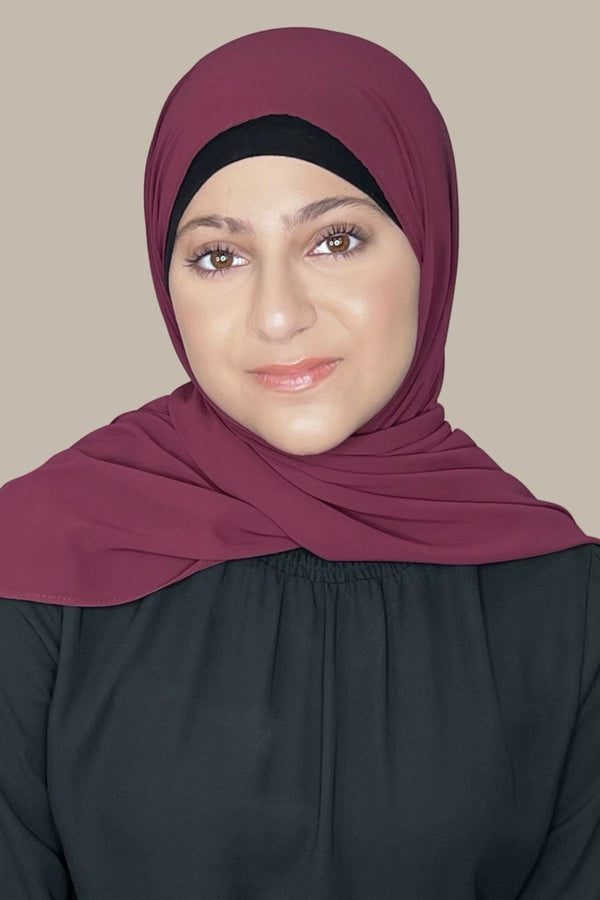 Modish Girl Luxury Chiffon Hijab-Wine