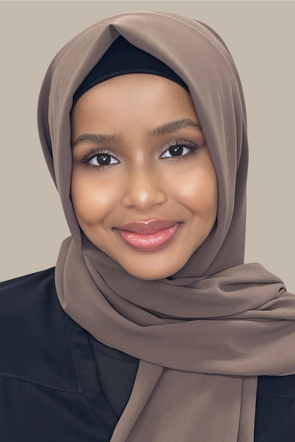 Classic Chiffon Hijab-Walnut Brown