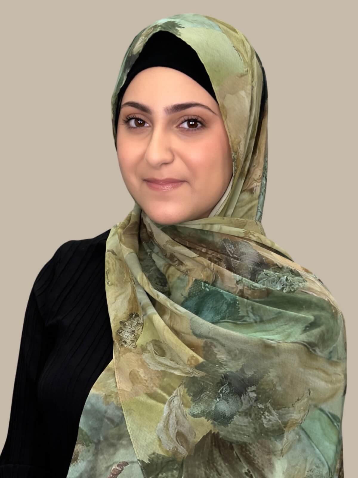 Modish Girl Printed Chiffon Hijab- Willow Drift