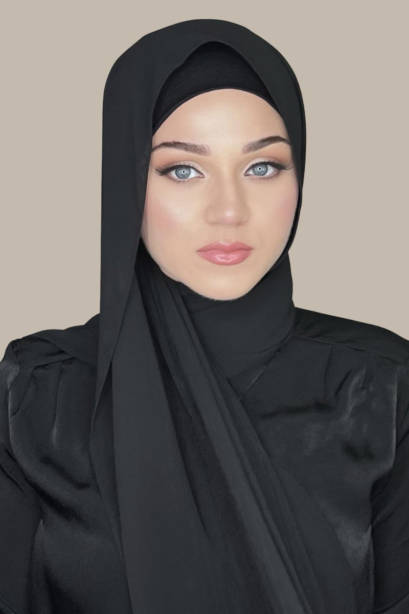 Luxury Chiffon Hijab-Black