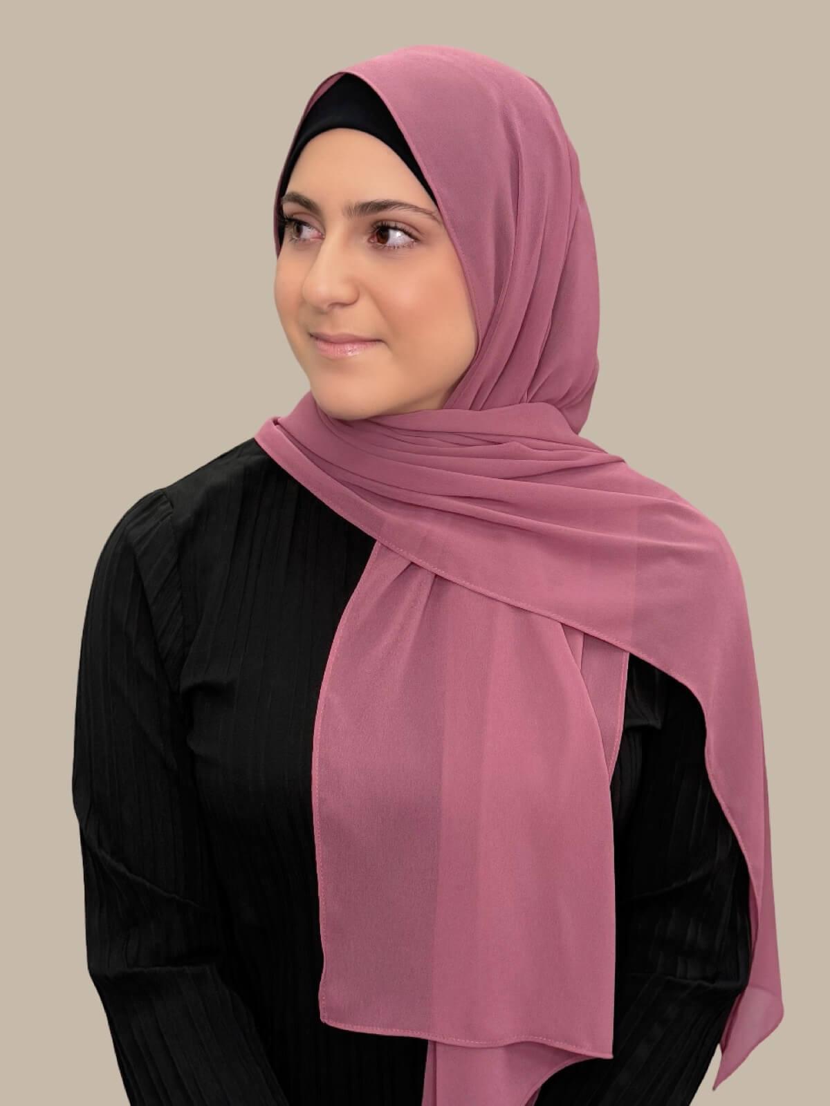 Modish Girl Luxury Chiffon Hijab-Wild Rose