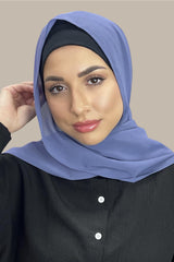 Classic Chiffon Hijab-Slate Blue