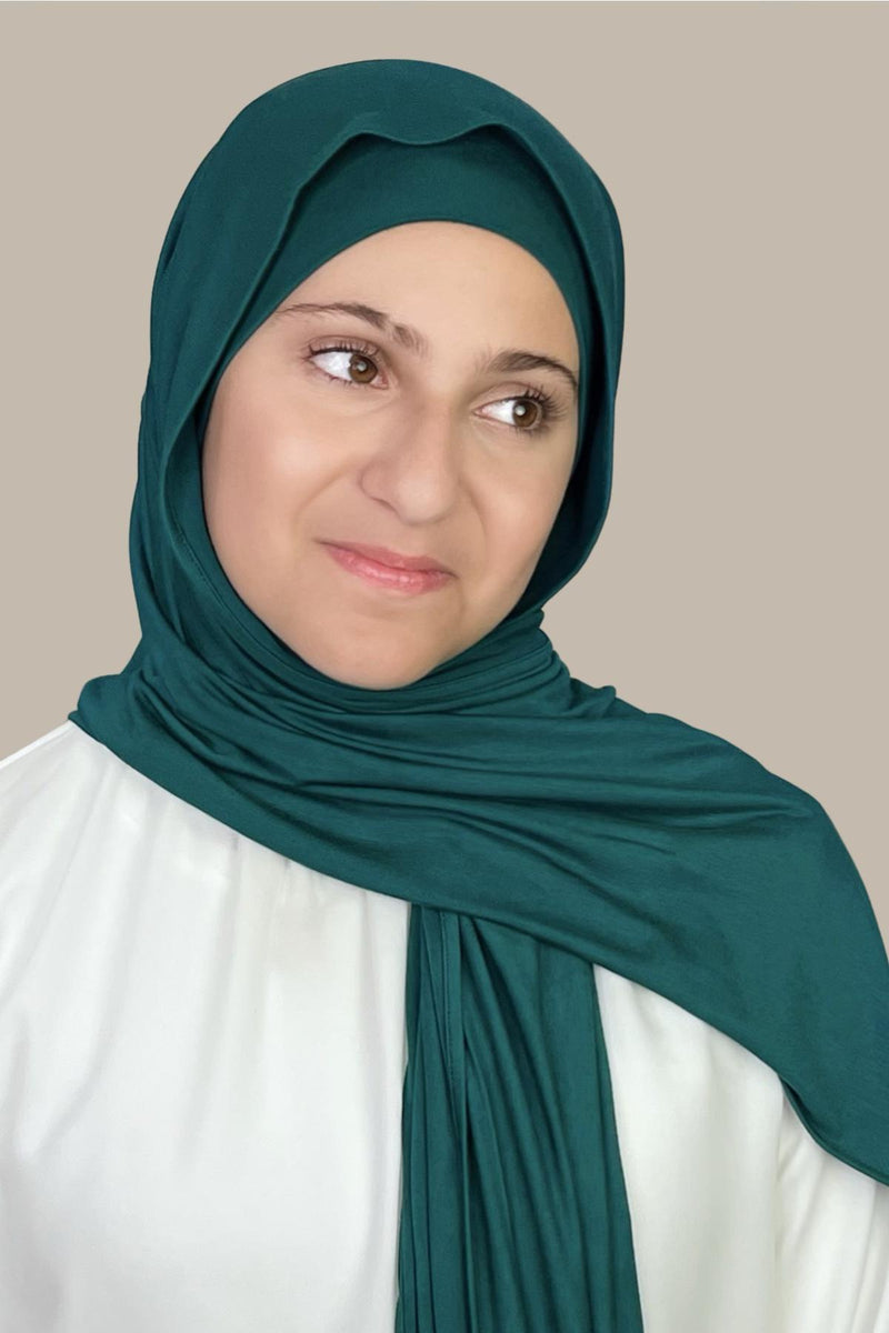 Modish Girl Premium Jersey Hijab-Pine Green