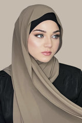 Classic Chiffon Hijab-Dark Khaki