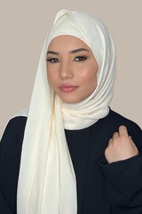 Matching Chiffon Hijab Set-Ivory Lace