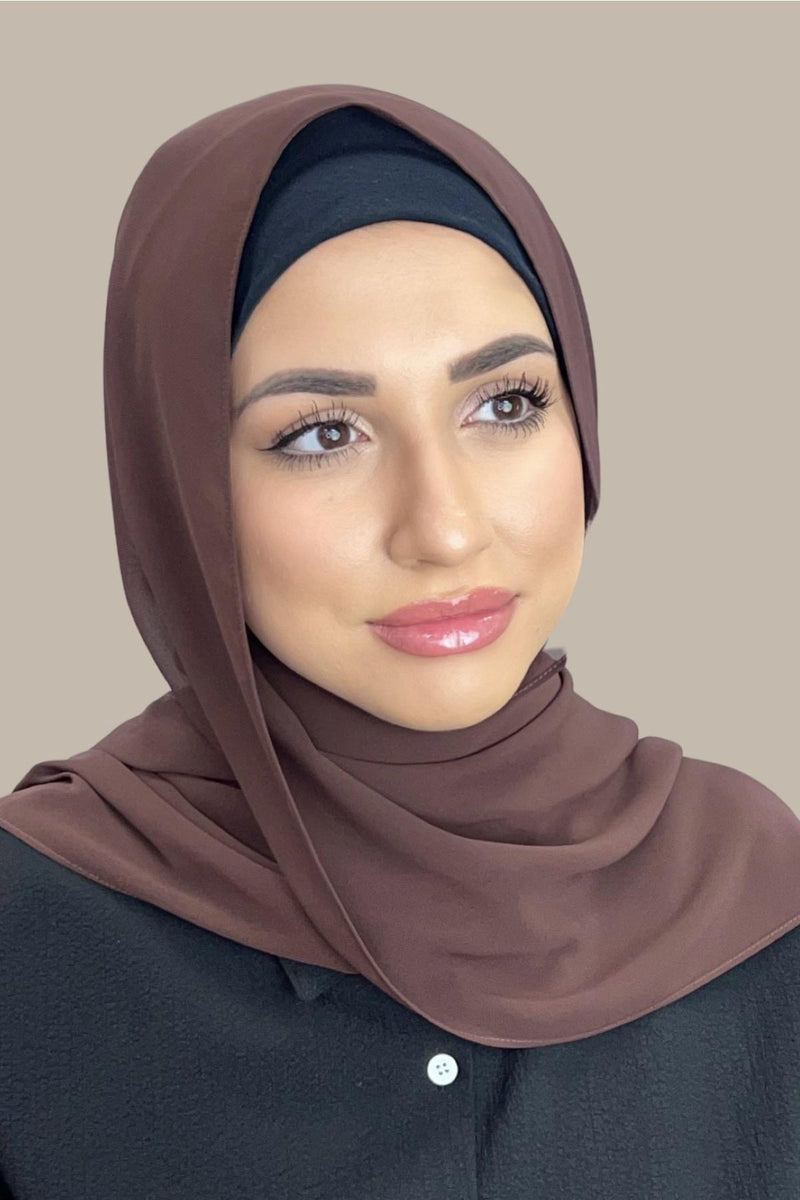Luxury Chiffon Hijab-Brunette