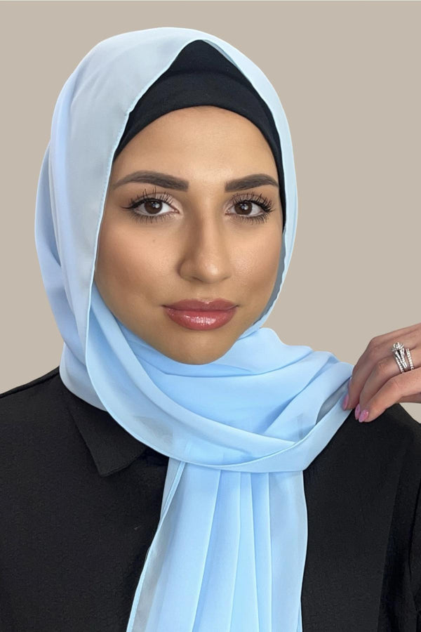 Luxury Chiffon Hijab-Baby Blue