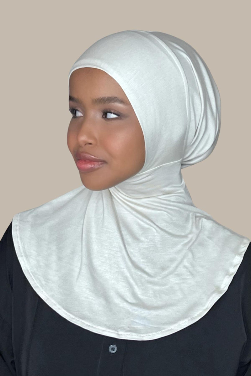 Premium Jersey Full coverage Tie Back underscarf-Ivory
