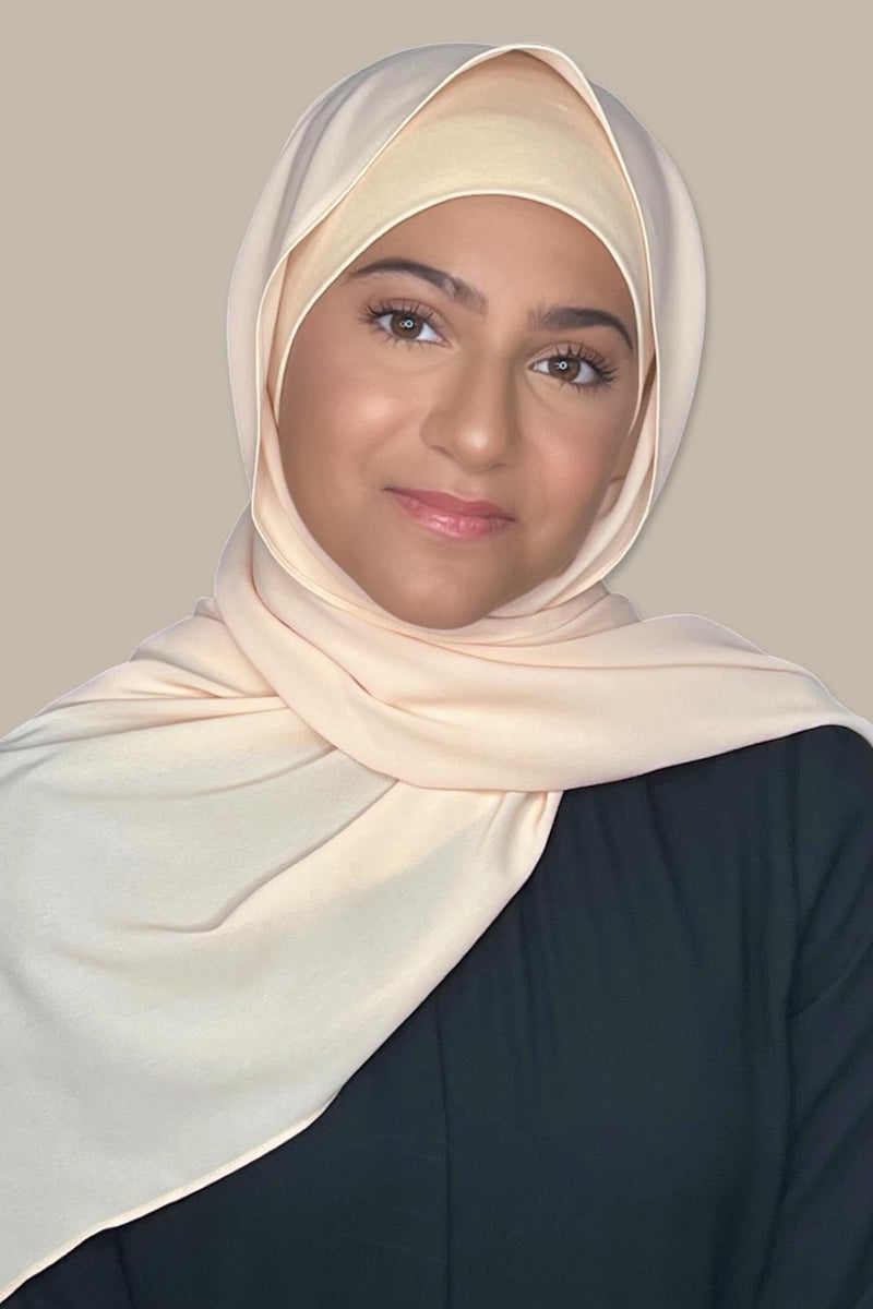 Modish Girl Matching Chiffon Hijab Set-Peach