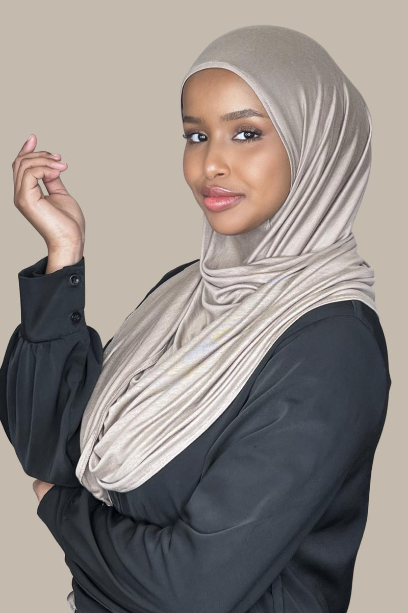 Pre-Sewn Jersey Hijab-Desert