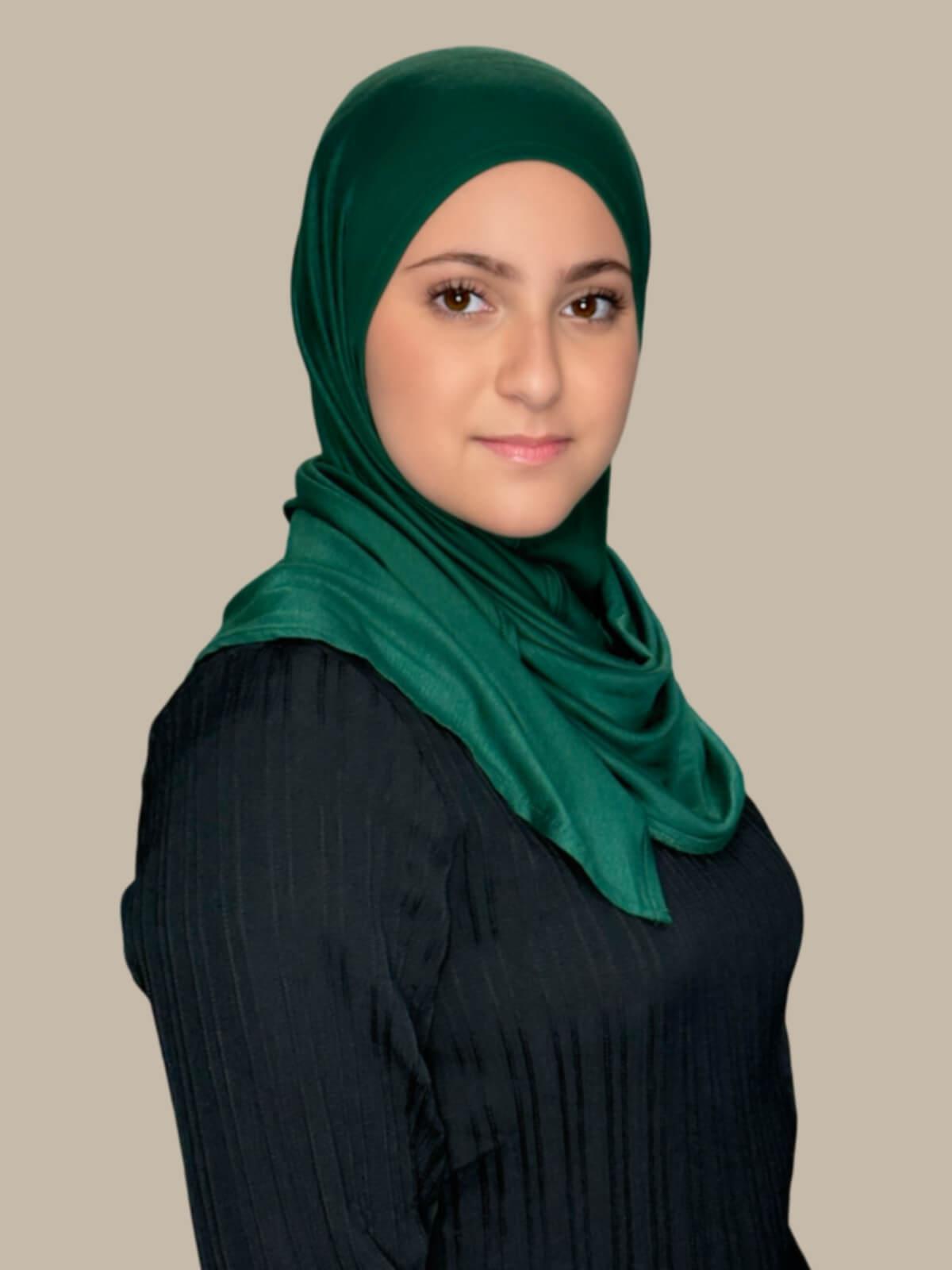Modish Girl Pre-Sewn Jersey hijab-Forrest Green