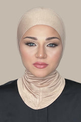 Premium Jersey Full Coverage Underscarf-Warm Taupe