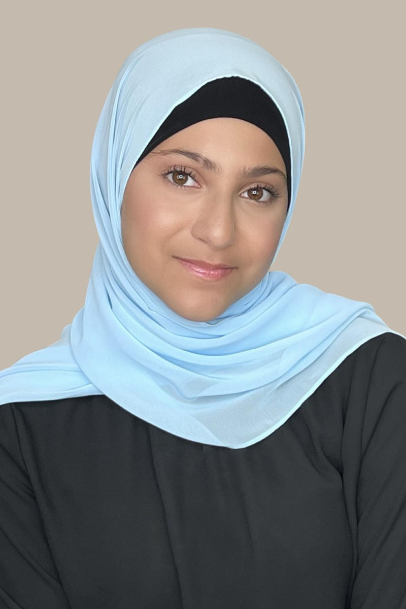 Modish Girl Luxury Chiffon Hijab-Baby Blue