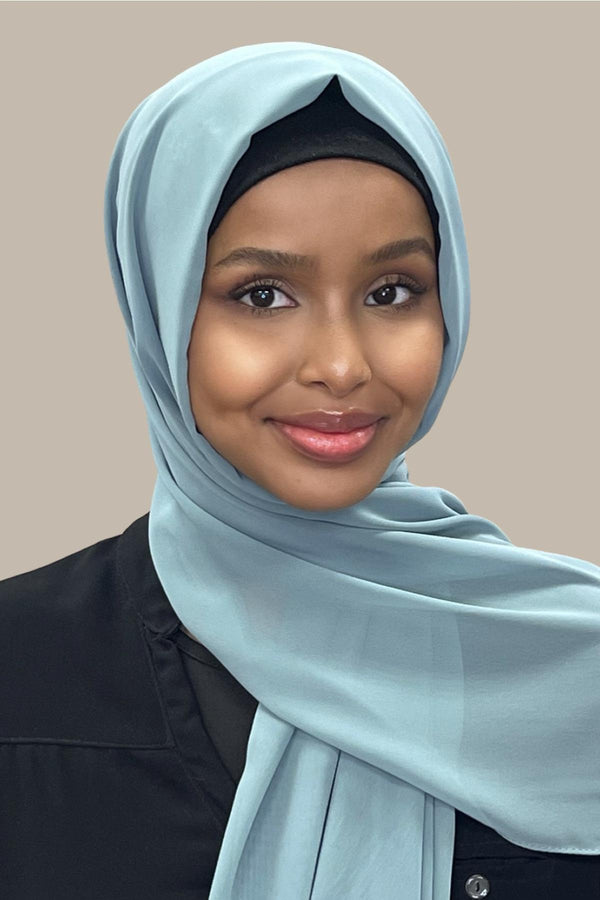 Luxury Chiffon Hijab-Pale Cyan