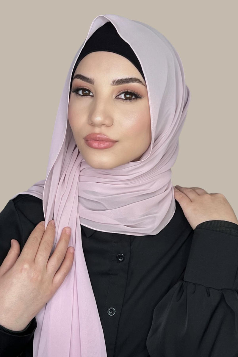 Luxury Chiffon Hijab-Rose Gold