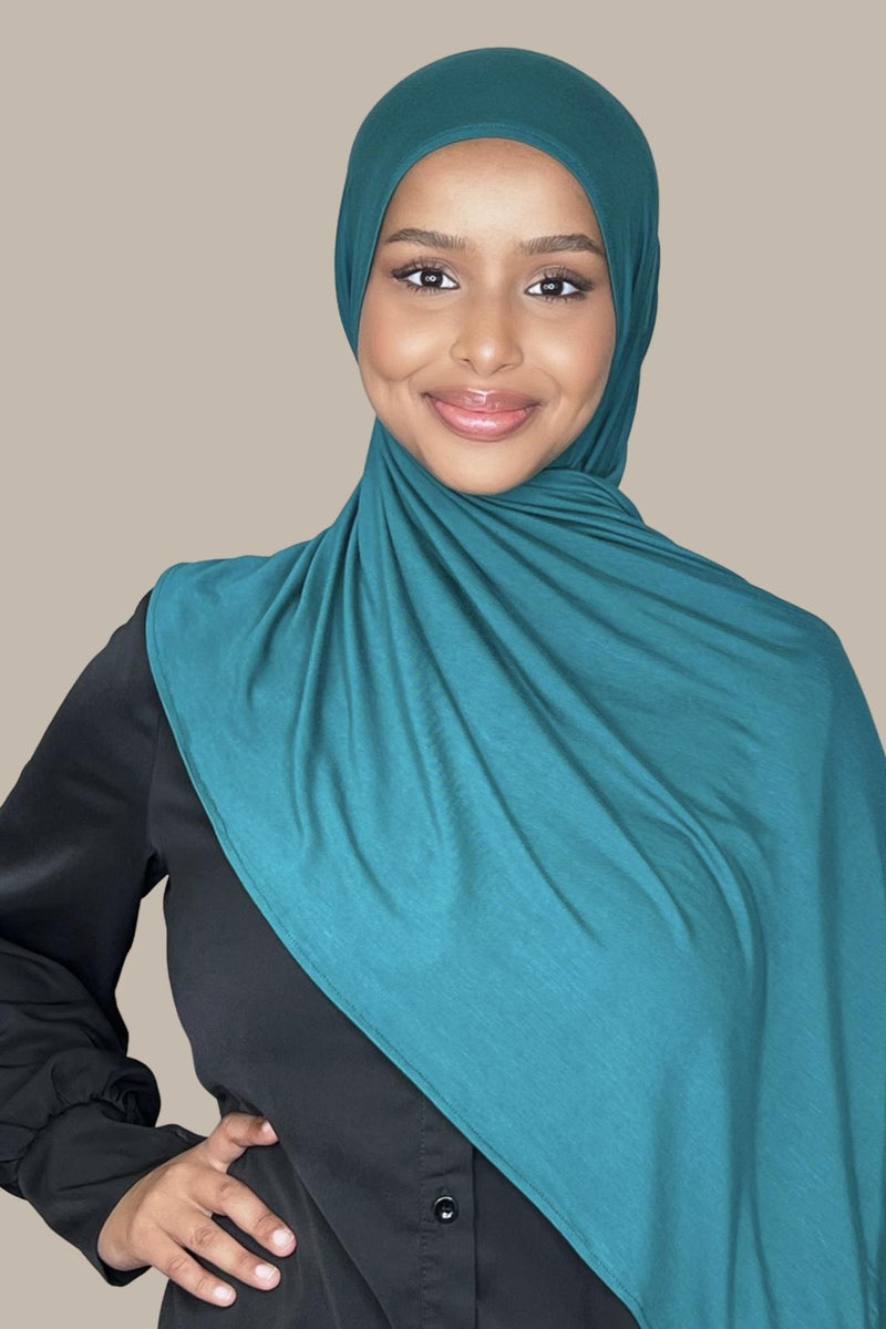 Instant Premium Jersey Hijab-Pine Green