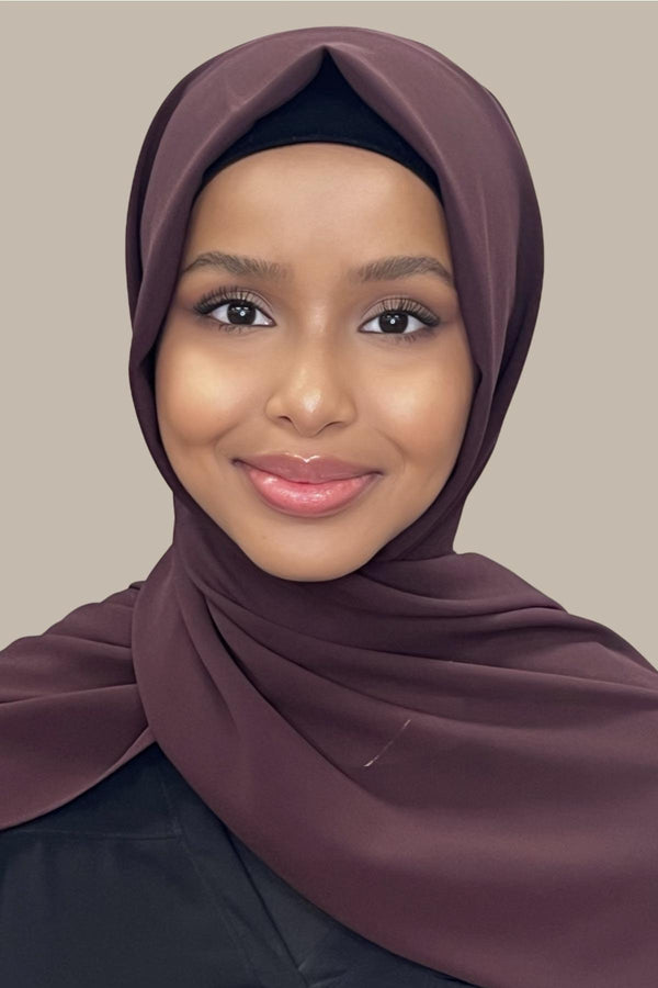 Classic Chiffon Hijab-Raisin