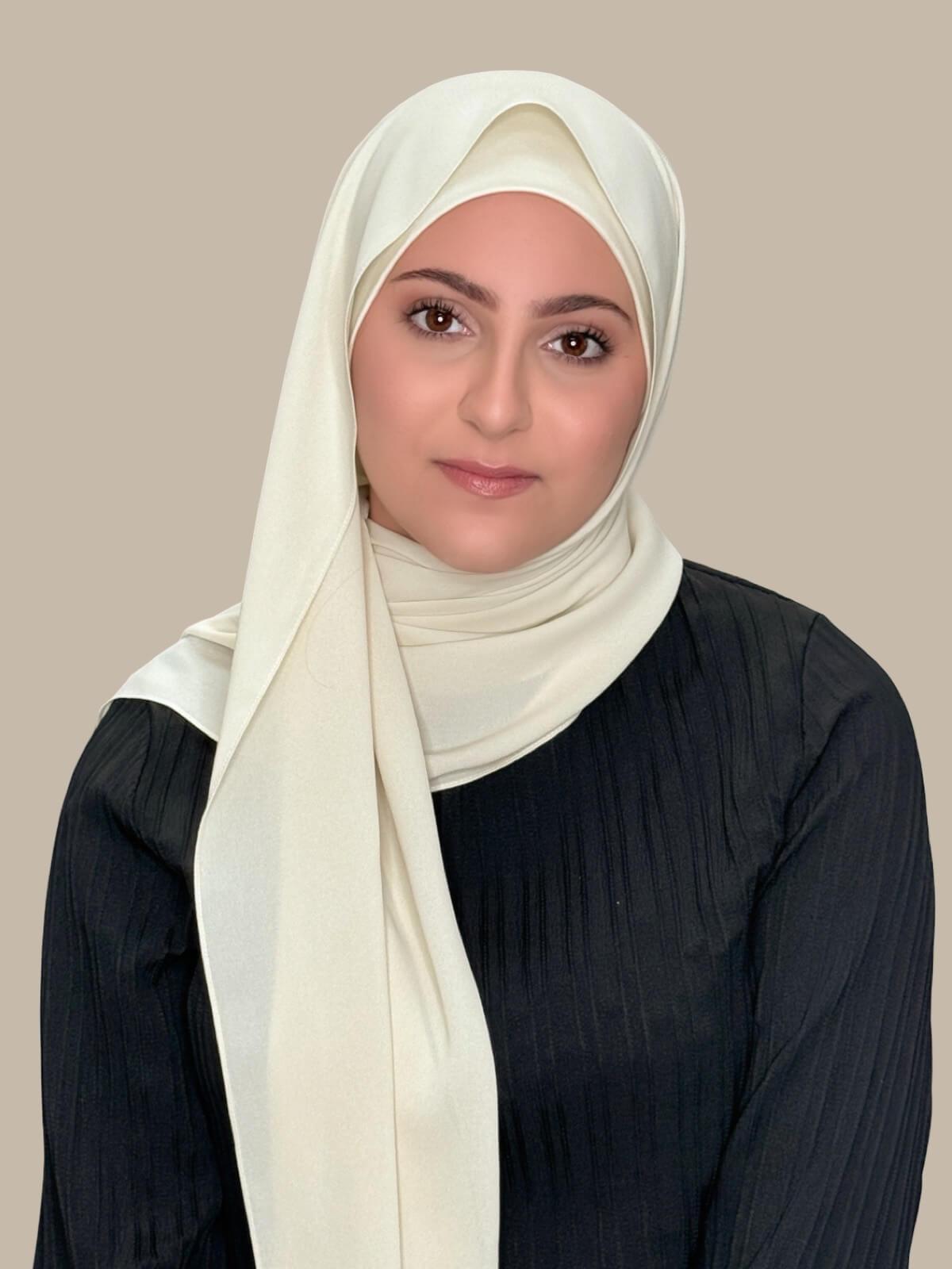 Modish Girl Matching Chiffon Hijab Set-Royal Beige